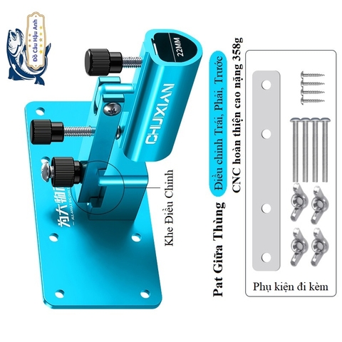 Bộ Pat Thùng Câu Đài, Pat Chống Cần, Pat Rọng Cá, Pat Khay Mồi Hợp Kim Nhôm Cao Cấp DCC16