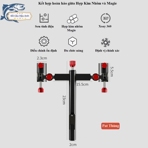 Pat Chống Cần Đôi, Pat Thùng Câu Đài, Pat Ghế Câu Đài Cao Cấp DCC15