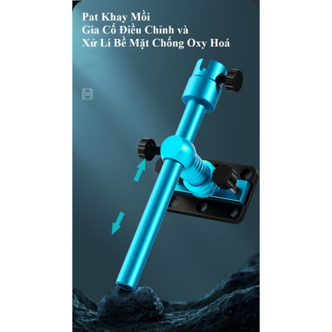 Bộ Pat Thùng Câu Đài, Pat Chống Cần, Pat Rọng Cá, Pat Khay Mồi Hợp Kim Nhôm Cao Cấp DCC16