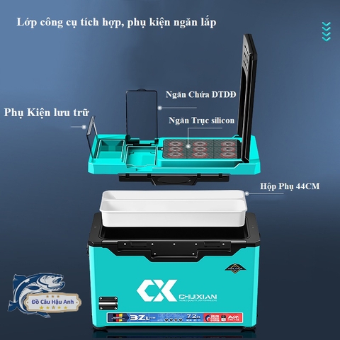 Thùng Câu Đài Chixuan Đa Năng Thể Tích 32L Kèm Phụ Kiện Nâng Cấp KK11