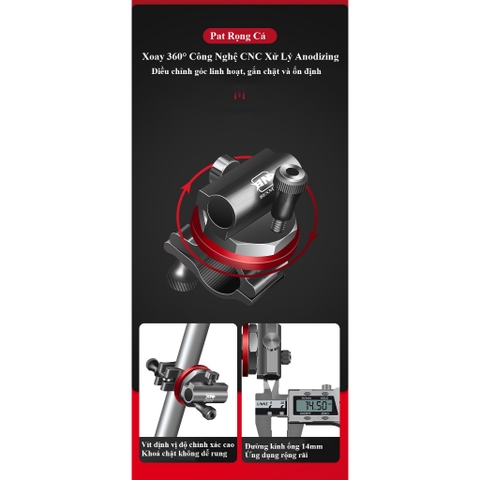 Bộ Pat Gắn Ghế Câu Đài BENNOU Xoay 360° Hợp Kim Nhôm Magie Hàng Không Cao Cấp DCC9