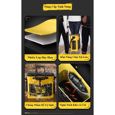 Thùng Đựng Cá Mingtu Thùng Đựng Cá Đa Năng Gấp Gọn Cao Cấp KK23