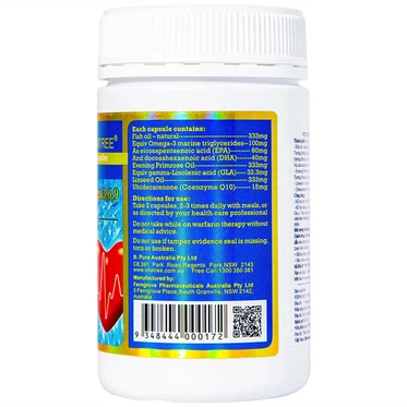 Viên uống Mega Omega 3,6,9 Plus Q10 Vitatree hỗ trợ duy trì sức khỏe của hệ tim mạch (120 viên)