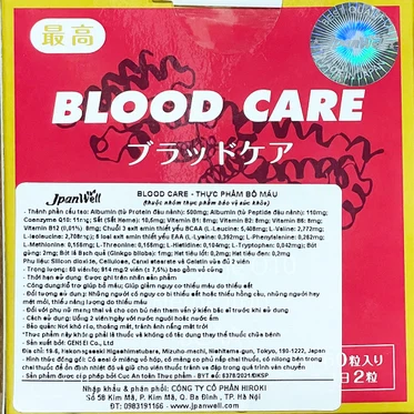 Viên uống Blood Care Jpanwell hỗ trợ bổ máu, tái tạo máu, tăng lượng máu trong cơ thể (60 viên)