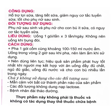 Cốm lợi sữa TT.Galac Traphaco tăng tiết sữa cho phụ nữ sau sinh (20 gói x 3g)