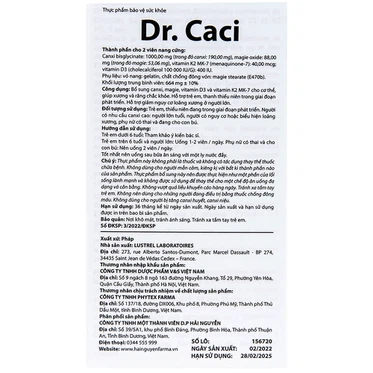 Viên uống Dr. Caci Ocavill bổ sung canxi giảm nguy cơ loãng xương (60 viên)