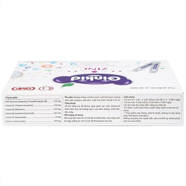 Siro Ginkid ZinC bổ sung kẽm, tăng sức đề kháng (20 ống x 5ml)