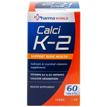 Viên uống Pharma Word CalcI K-2 bổ sung canxi, giảm nguy cơ loãng xương (60 viên)