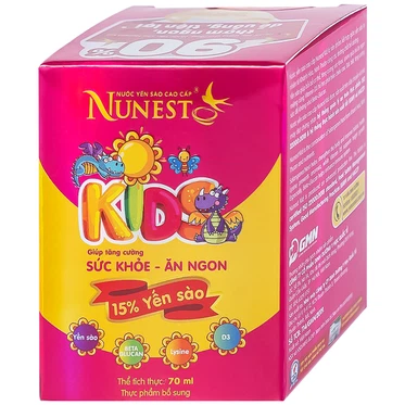 Nước Yến Sào Cao Cấp cho trẻ em Nunest Kids giúp tăng cường sức khỏe, giúp ăn ngon (4 hũ x 70ml)