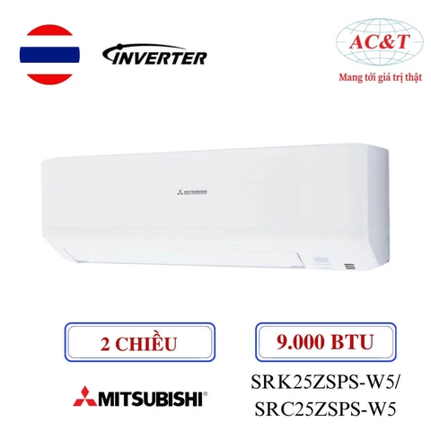 Điều hòa Mitsubishi Heavy 9.000BTU 2 chiều inverter SRK/SRC25ZSPS-W5