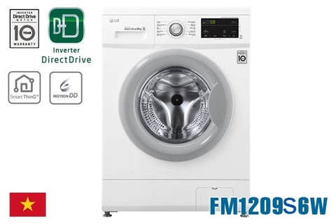 Máy giặt LG Inverter 9kg FB1209S6W1 cửa ngang