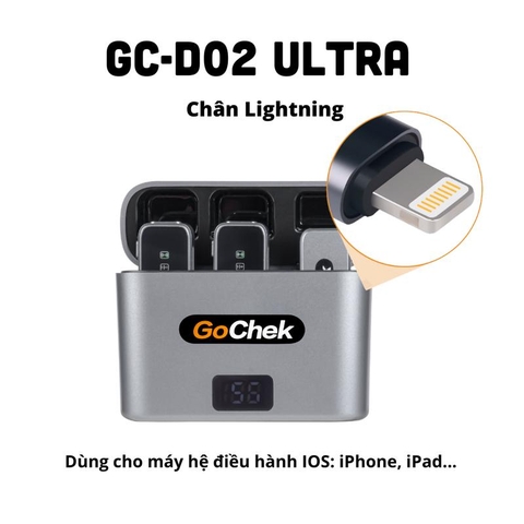 Mic thu âm không dây Gochek D02 Chân Lightning