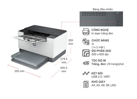 Máy in HP LaserJet M211DW trắng đen