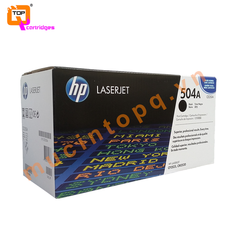 Hộp mực in laser màu chính hãng HP 504A - CE250A đen