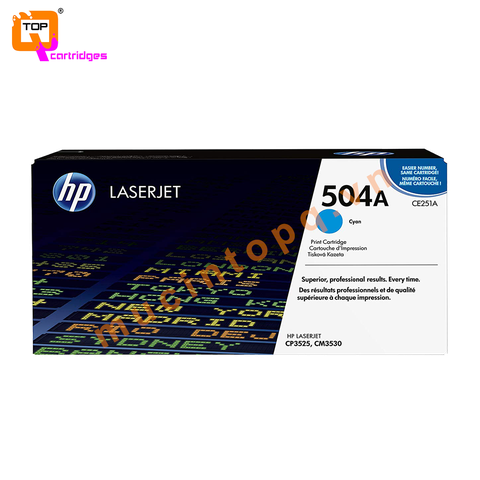 Hộp mực in laser màu chính hãng HP 504A - CE251A xanh