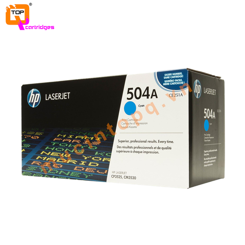 Hộp mực in laser màu chính hãng HP 504A - CE251A xanh
