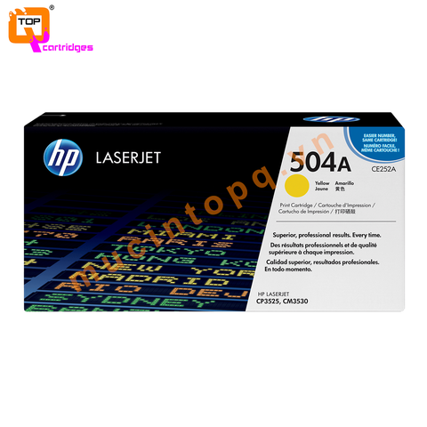 Hộp mực in laser màu chính hãng HP 504A - CE252A vàng