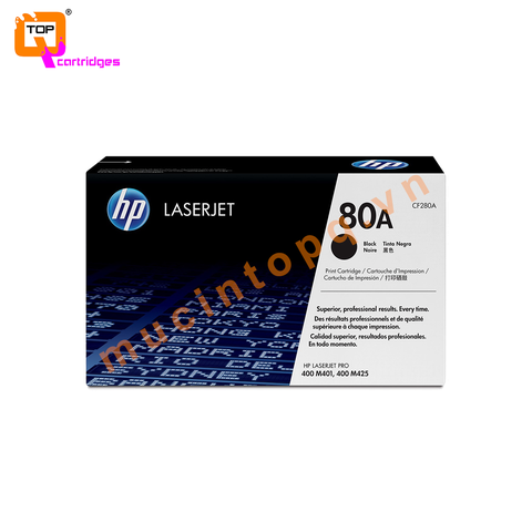 Hộp mực in laser trắng đen HP 80A - CF280A chính hãng