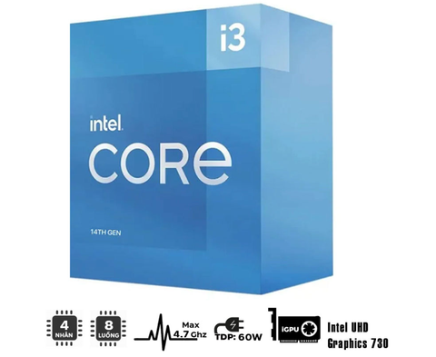 Bộ vi xử lý Intel Core i3 14100 / Turbo up to 4.7GHz / 4 Nhân 8 Luồng / 12MB / LGA 1700