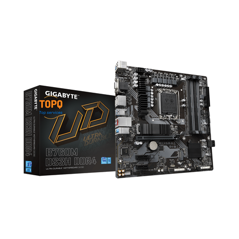Mainboard Gigabyte B760M DS3H DDR4 (Intel B760/ Socket 1700/ M-ATX/ 4 khe ram/ DDR4/ 2.5 Gigabit LAN)