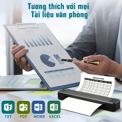 Máy in di động P831 (A4, giấy thường, in ribbon, Bluetooth/USB-C)