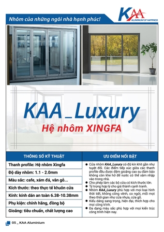 HỆ NHÔM XINGFA