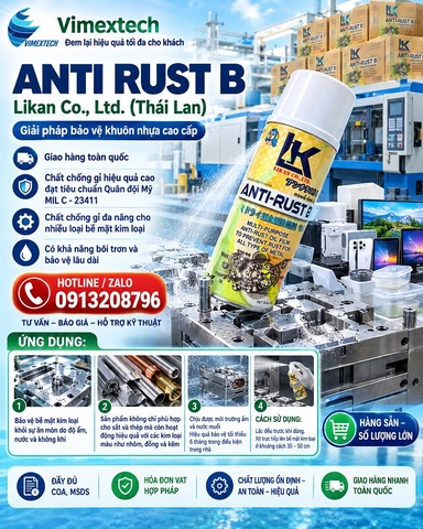 ANTI-RUST B -Bình xịt chống gỉ cho khuôn nhựa - Thái lan - 350ml