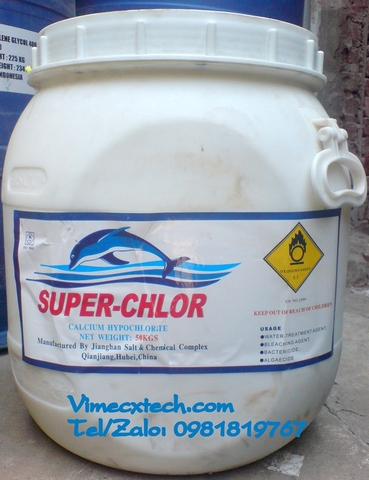 Calcium hypoclorite – Clorin – Clorua vôi - Ca(OCl)2 - TQ - 70% - 45kg