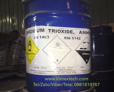 Anhydrit cromic - CrO3 - Nga -99% - 50kg - Tính chất hóa lý và ứng dụng mạ crom cứng