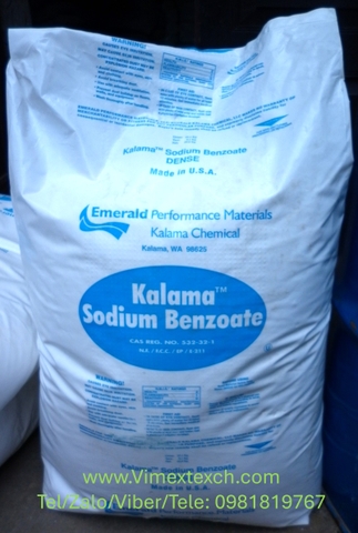 Natri benzoat-Mỹ-Thực phẩm-25kg-Tính chất hóa lý và ứng dụng trong thực phẩm