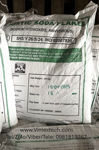 Natri hydroxit-NaOH- Ấn độ-CN-25kg- tính chát hóa  lý và ứng dụng, so sánh với hàng của TQ, ĐL, TL.
