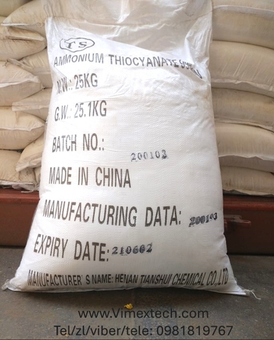 Amoni thioxyanat - NH4CNS - Tính chất lý hóa và ứng dụng trong công nghiệp