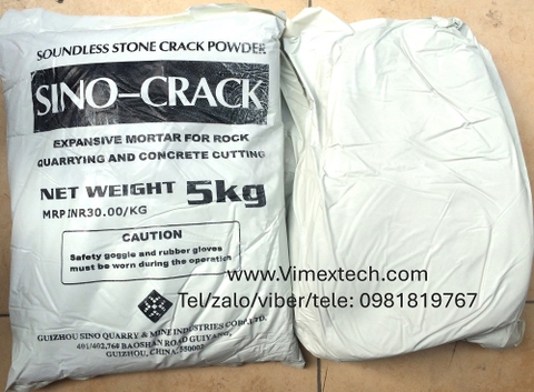 SINOCRACK  - Bột nở tách đá - soundless stone cracking agent - expansive