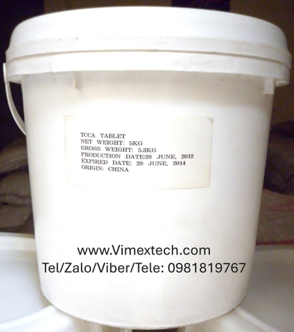 TCCA - Trichloroisocyanuric Acid -viên 2g - TQ - 5kg -Tính chất, Ứng dụng trong Công nghiệp, Xử lý nước thải, Bể bơi và Tách vàng không dùng NaCN