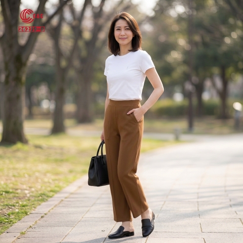 26239 - Quần Tây Vải Thun Ống Đứng Lưng Thun Ly Trần