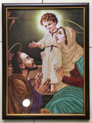 Khung Tranh Thêu Gia Đình Thánh Gia 102Cv