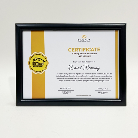 Khung Bằng Khen Gỗ 103 Đen