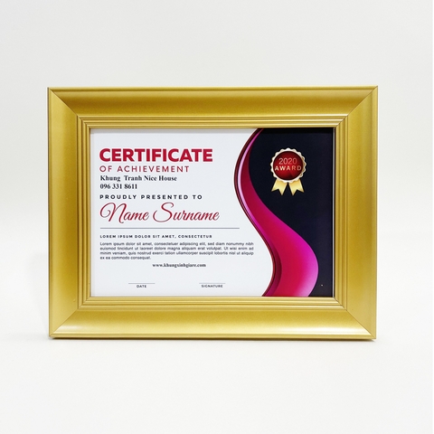 Khung Bằng Khen Gỗ 123V