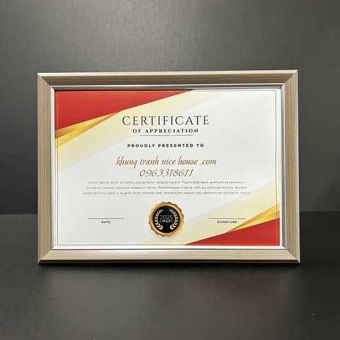 Khung Bằng Khen Màu Trắng Trơn Đơn Giản 200N