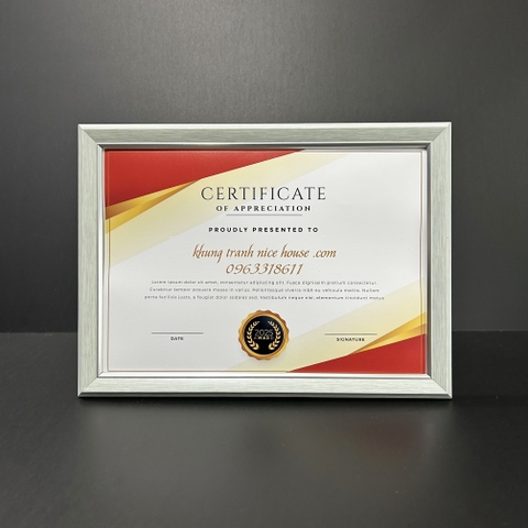 Khung Bằng Khen Màu Xanh Nhạt Đơn Giản 200X