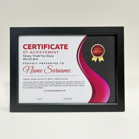 Khung Bằng Khen Gỗ 2015D