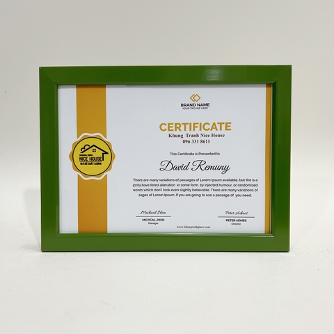 Khung Bằng Khen Gỗ 2015 Xanh