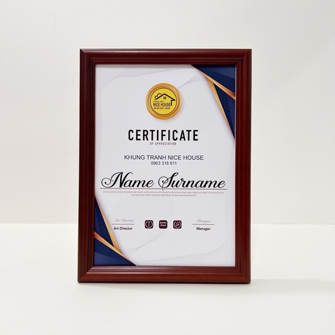 Khung Bằng Khen Gỗ 202N