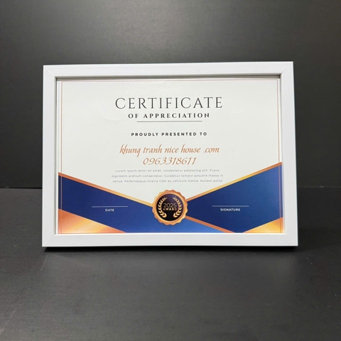 Khung Bằng Khen Màu Trắng 251W Hông dày