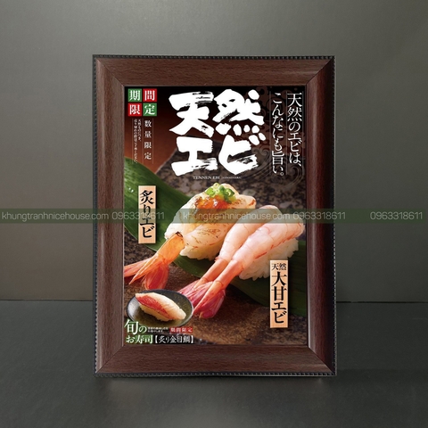 Khung Menu Viền Nâu Gỗ 3040