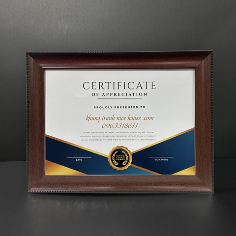 Khung Bằng Khen Nâu Trầm 3040