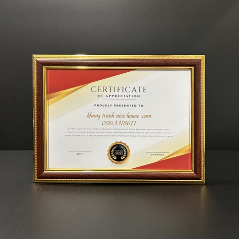 Khung Bằng Khen Nâu Sang Trọng 327N