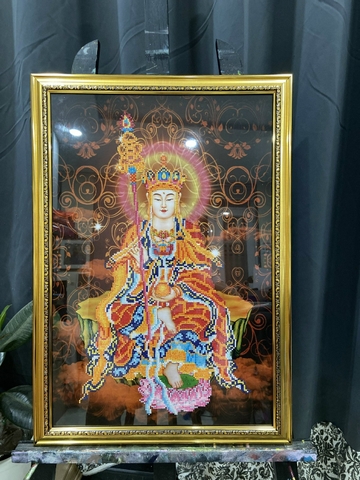 Khung Tranh Thêu Địa Tạng Bồ Tát 3707V