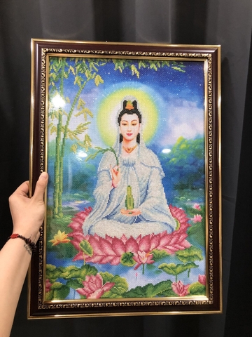 Khung Tranh Thêu Quan Thái Âm Bồ Tát 3707N
