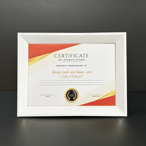 Khung Bằng Khen Trắng Tinh Tế CV01